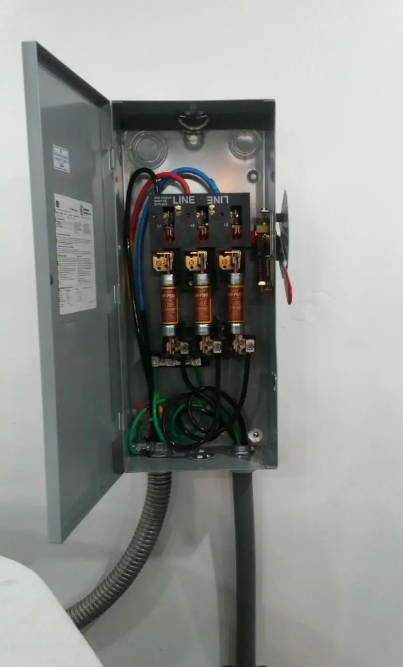 Three-phase disconnect switch installed for Electrical Wiring & Rewiring in Lakeway